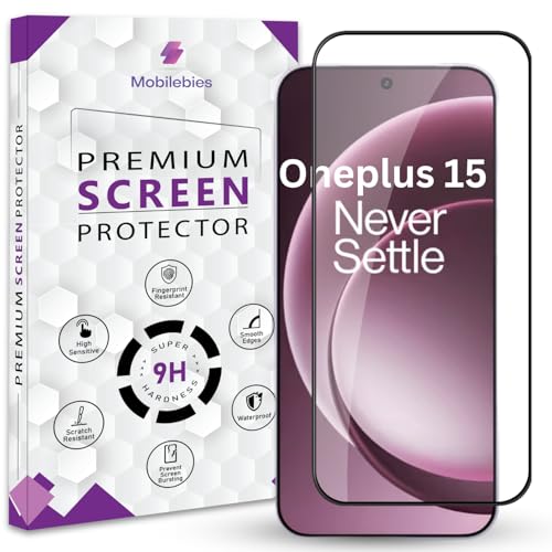 Mobilebies® Premium Tempered Glass Screen Protector Guard For Oneplus 15 5G (6.78 Inch, Pack of 1) | HD Clear Edge to Edge Coverage With Easy to installation kit - Image 1