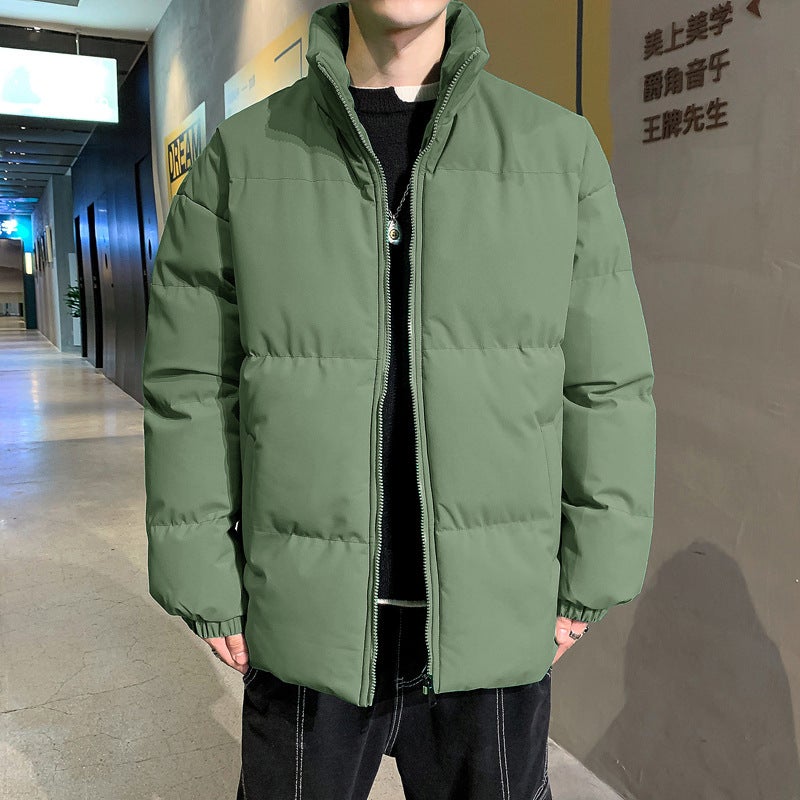 Mens Winter Cotton Jacket Casual Thickened Green  - Image 1