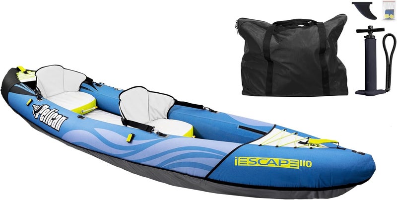 Pelican كاياك بيلكان iESCAPE القابل للنفخ  كاياك ترفيهي  مدمج ومستقر وممتع في آن واحد  لشخص أو شخصين - Image 1