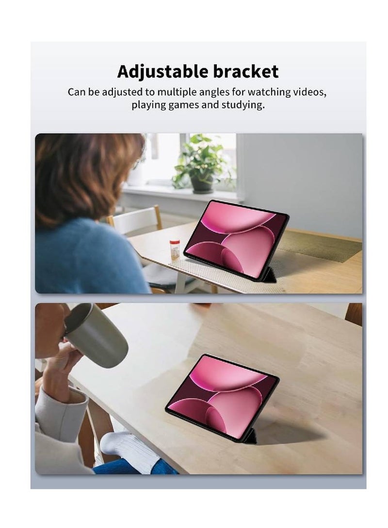 جينيكست جراب ذكي لجهاز OnePlus Pad 2 Pro Folio ثلاثي الطي مصنوع من الجلد مع حامل مغناطيسي - أسود - Image 3