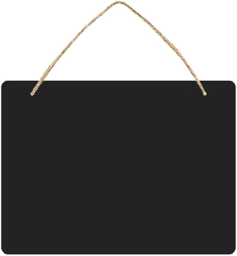 D-worthy hwojjha Wooden Double Sided Hanging Chalkboard Signs,Memo Message Sign, Vintage Erasable Message Board Sign with Hanging String for Wedding Kitchen Home Party Decoration (Black) - Image 1