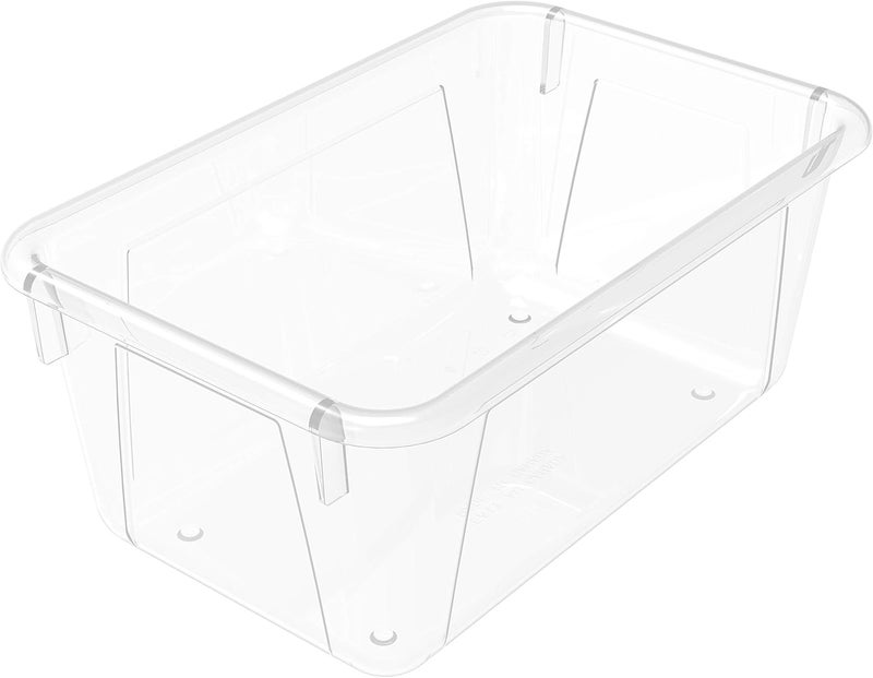 Storex Small Cubby Bin, 12.2 x 7.8 x 5.1 Inches, Clear, 5-Pack (62464U05C) - Image 2