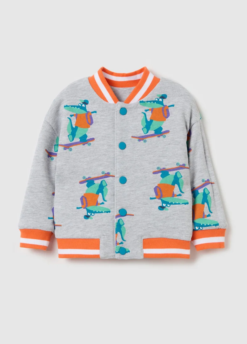 Ovs Reversible Sweatshirt With Skater Crocodile Print