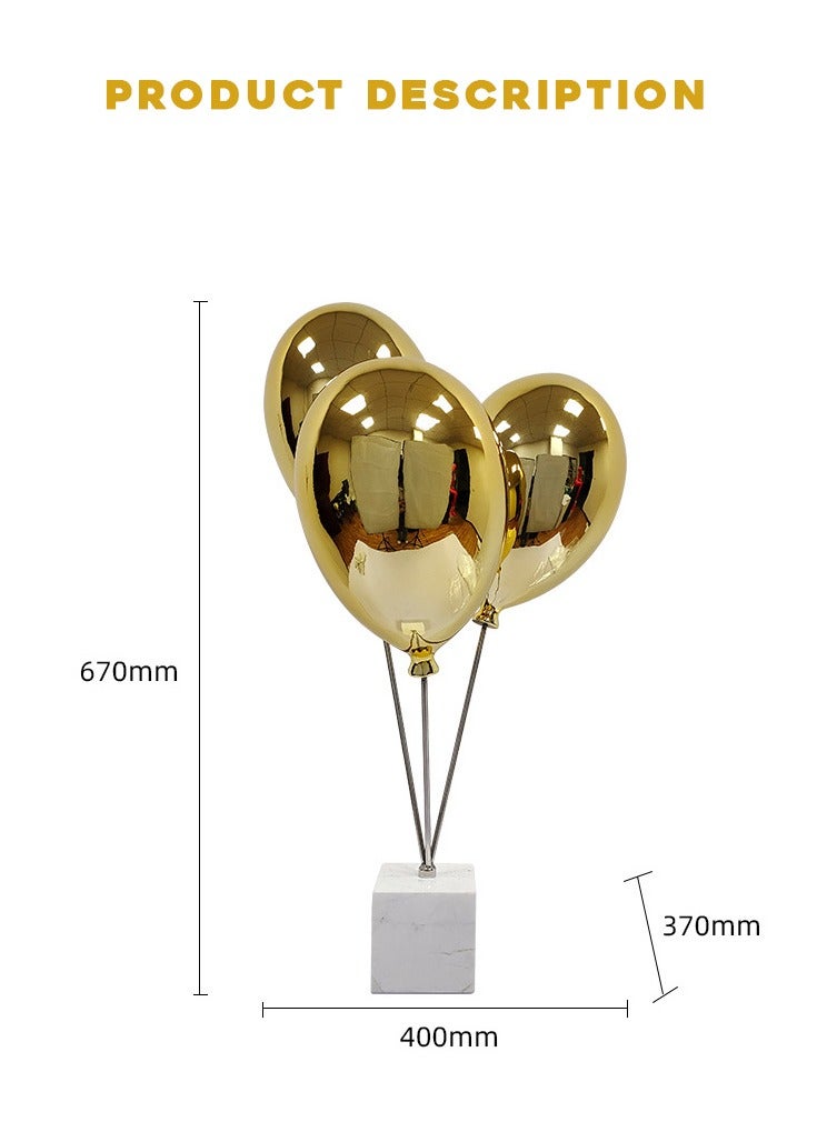 Resin Balloon Decoration Model Room Creative Balloons Sculpture Decor item Gold - Image 2