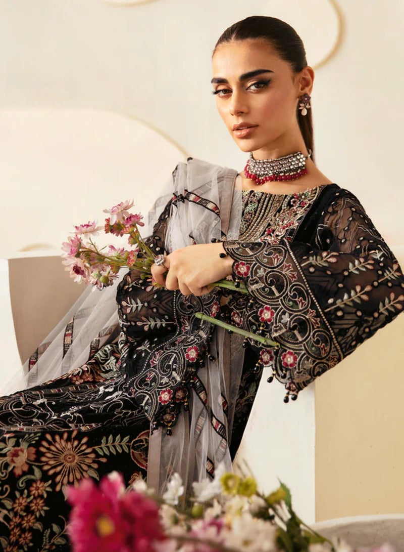 Sky cashmere Dastoor 3 Piece Chiffon Dress  - Image 4