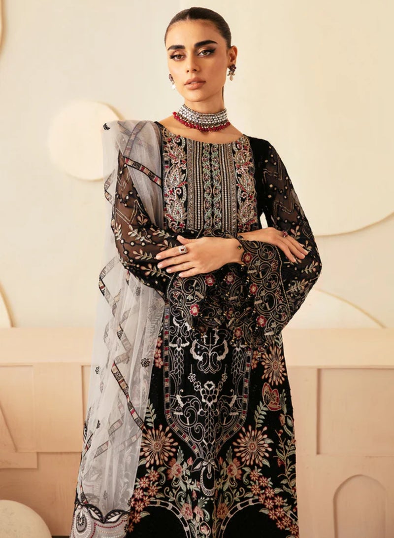 Sky cashmere Dastoor 3 Piece Chiffon Dress  - Image 1