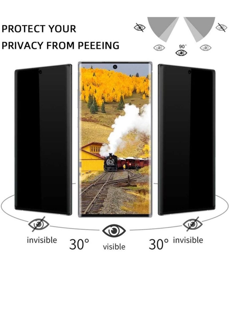 1+2 Pack Galaxy S22 Ultra 5G Privacy Screen Protector Tempered Glass + 2 Pack Camera Lens Protector [Anti-Spy] [9H Hardness] [Case Friendly] 3D Curved Glass Film for Samsung Galaxy S22 Ultra (6.8") - Image 2