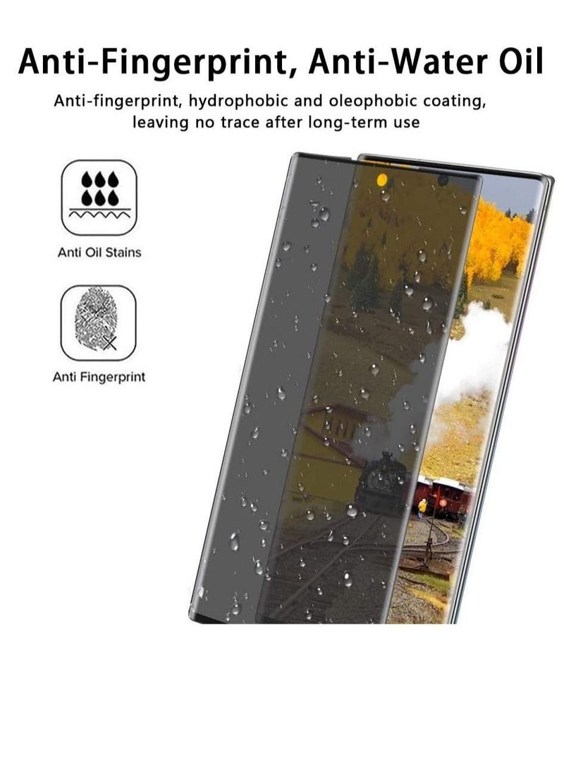 1+2 Pack Galaxy S22 Ultra 5G Privacy Screen Protector Tempered Glass + 2 Pack Camera Lens Protector [Anti-Spy] [9H Hardness] [Case Friendly] 3D Curved Glass Film for Samsung Galaxy S22 Ultra (6.8") - Image 4