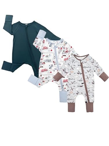 Bow Dream Infant Boys Girls Clothes Newborn Bamboo Rayon Baby girl Romper baby boy Bodysuit Jumpsuit Deep Green Traffic Plane 36 Months - Image 1