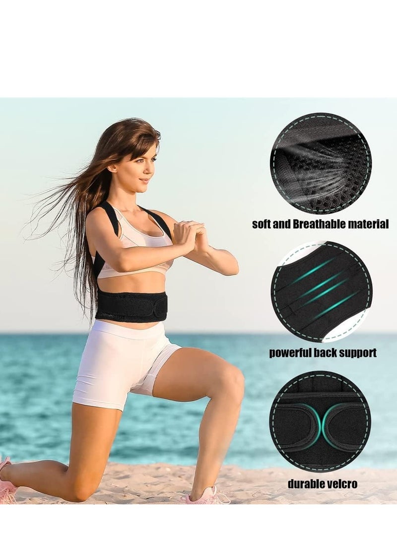 GUDOO Back Brace Posture Corrector for Men Women Kids Upper Improve Posture Relieve Pain for Upper and Lower Back Pain Adjustable Breathable Black M  - Image 3