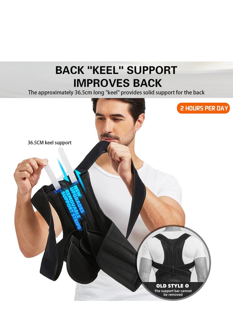 GUDOO Back Brace Posture Corrector for Men Women Kids Upper Improve Posture Relieve Pain for Upper and Lower Back Pain Adjustable Breathable Black M  - Image 4