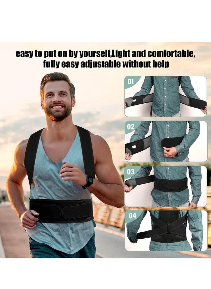 GUDOO Back Brace Posture Corrector for Men Women Kids Upper Improve Posture Relieve Pain for Upper and Lower Back Pain Adjustable Breathable Black M  - Image 5