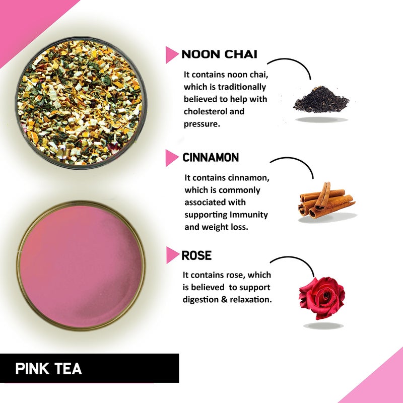 TEACURRY Pink Tea Mix, 30 Sachets-Helpful For Immunity, Pink Ginger Tea For Weight Management And Bone Health-100% Natural Pink Tea Kashmiri Leaves,60 Grams - Image 2