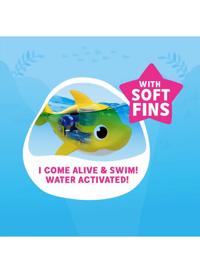 Robo Alive Junior Baby Shark New Silicon Fins Version Singing and Swimming Mommy Shark (Pink) by ZURU - Image 1