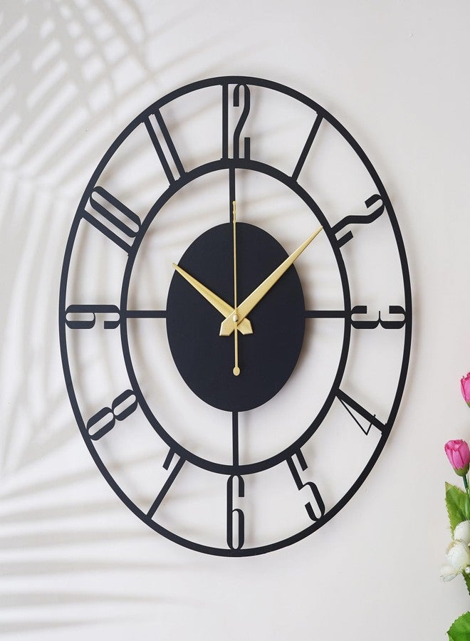 Ingo creation Stylish Metal Analog Wall Clock for Living Room, Bedroom, Office, Kitchen, Home and Hall | Antique Fancy Big Size Modern Wall Watch for Home Decor (40 cm),Black - Image 5
