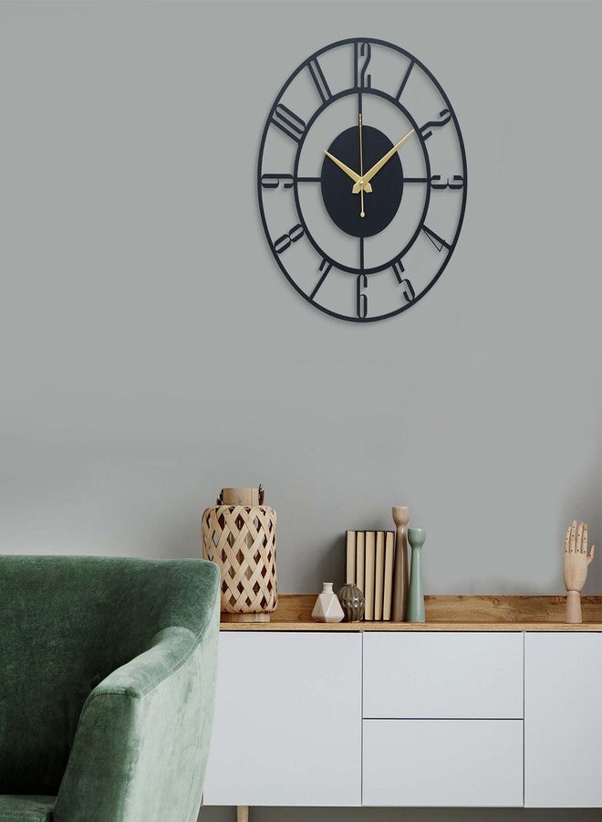 Ingo creation Stylish Metal Analog Wall Clock for Living Room, Bedroom, Office, Kitchen, Home and Hall | Antique Fancy Big Size Modern Wall Watch for Home Decor (40 cm),Black - Image 3
