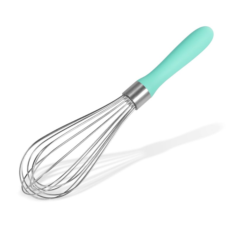 Doosu 188 Stainless Steel Balloon Whisk Doosu Kitchen Whisk for Cooking Handheld Egg Beater with RustProof Sturdy Wires NonSlip Silicone Handle for Beating Stirring Blending 8 Wires Aqua Sky - Image 2
