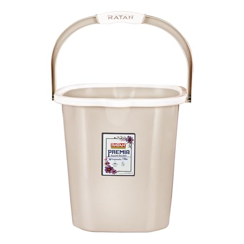 RATAN PLASTICWARE Premia Bucket (18L X 1) - Desert Rose|Light Weight and Easy to Carry|Perfect for Use in Bathrooms, Kitchen & Wet Utility Areas - Image 1