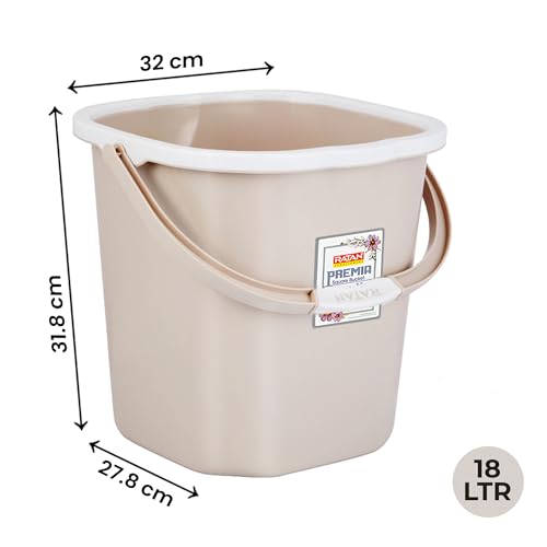 RATAN PLASTICWARE Premia Bucket (18L X 1) - Desert Rose|Light Weight and Easy to Carry|Perfect for Use in Bathrooms, Kitchen & Wet Utility Areas - Image 2