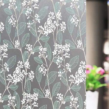 WALLTON Privacy Vinyl Frosted Window Film Glass Sticker Self-Adhesive Film Tint Wallpaper Opaque Sheet for Glass Privacy Cover Window, Door, Office, Home.| Anti-UV. (16x48 Inch, Purple Flowers) - Image 1