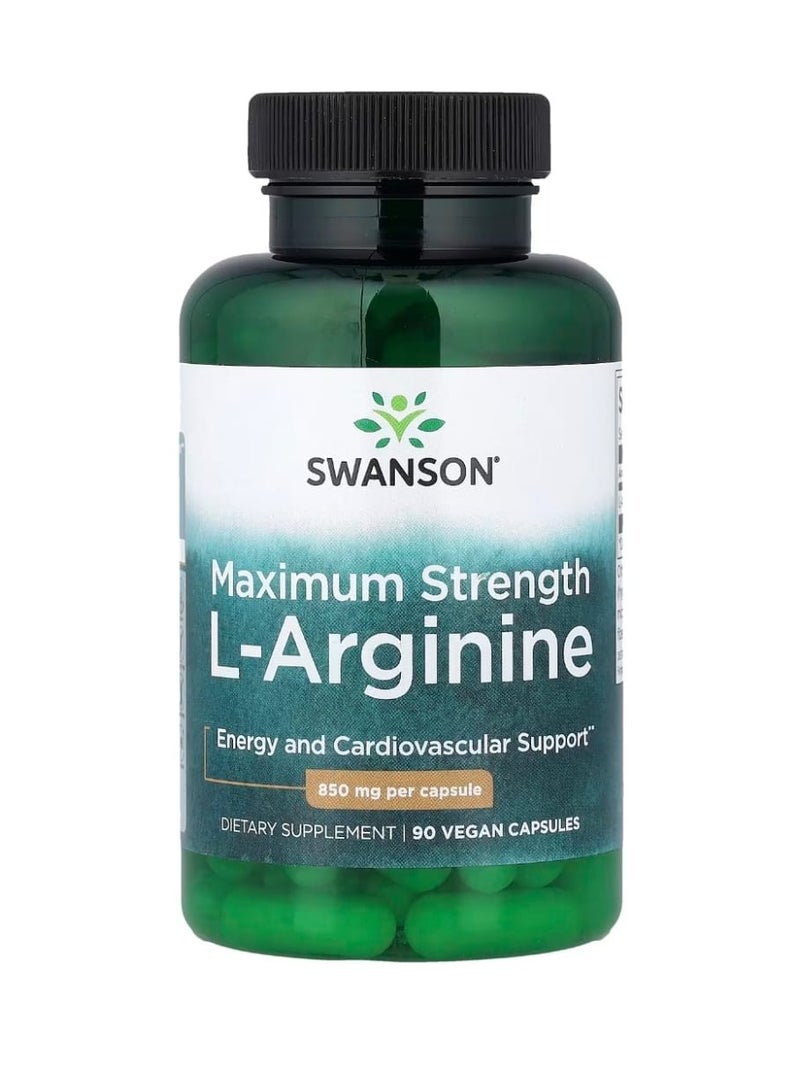 SWANSON L-Arginine Maximum Strength 850 mg 90 Vegan Capsules - Image 1