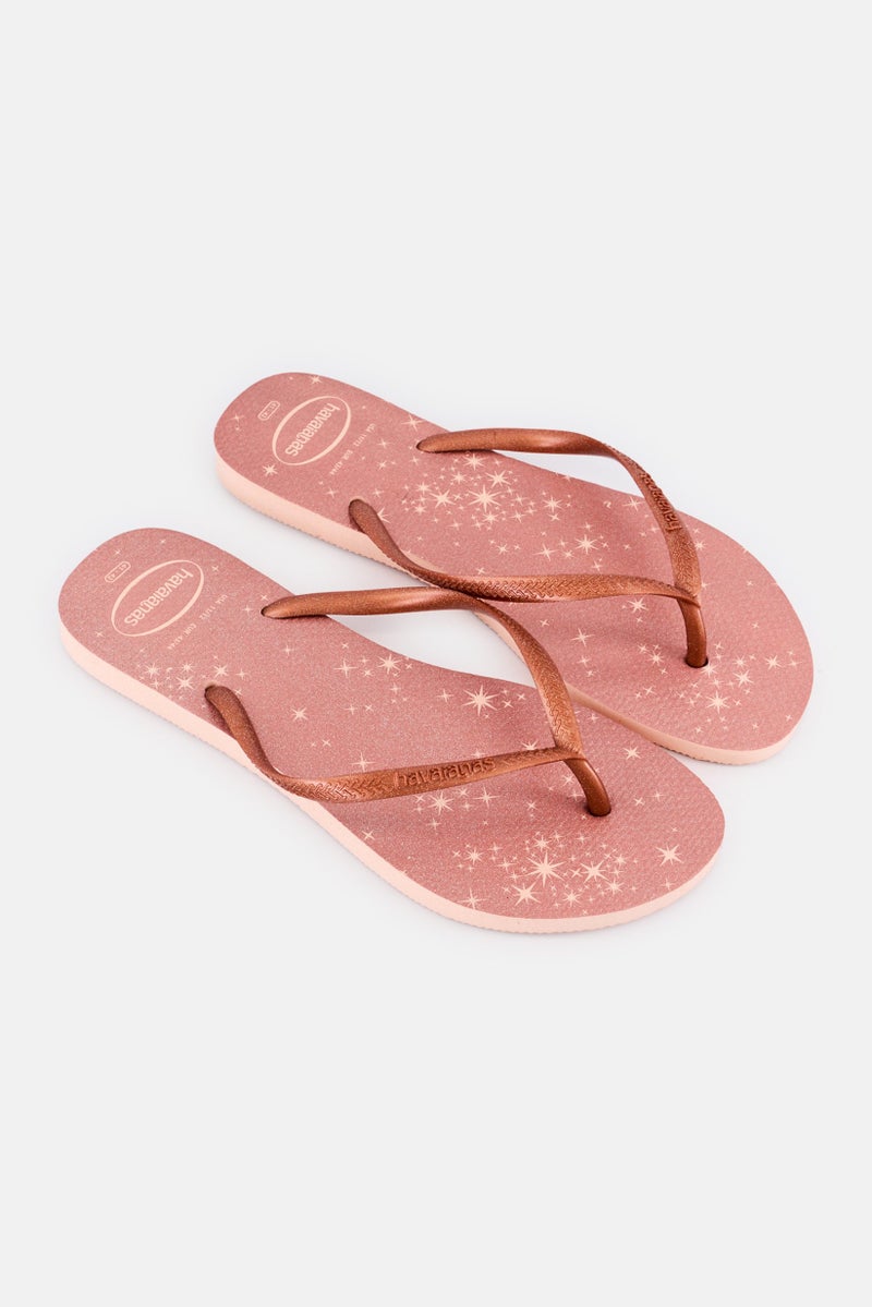 Havaianas Women Slip On Slim Gloss Slippers, Old Rose - Image 2