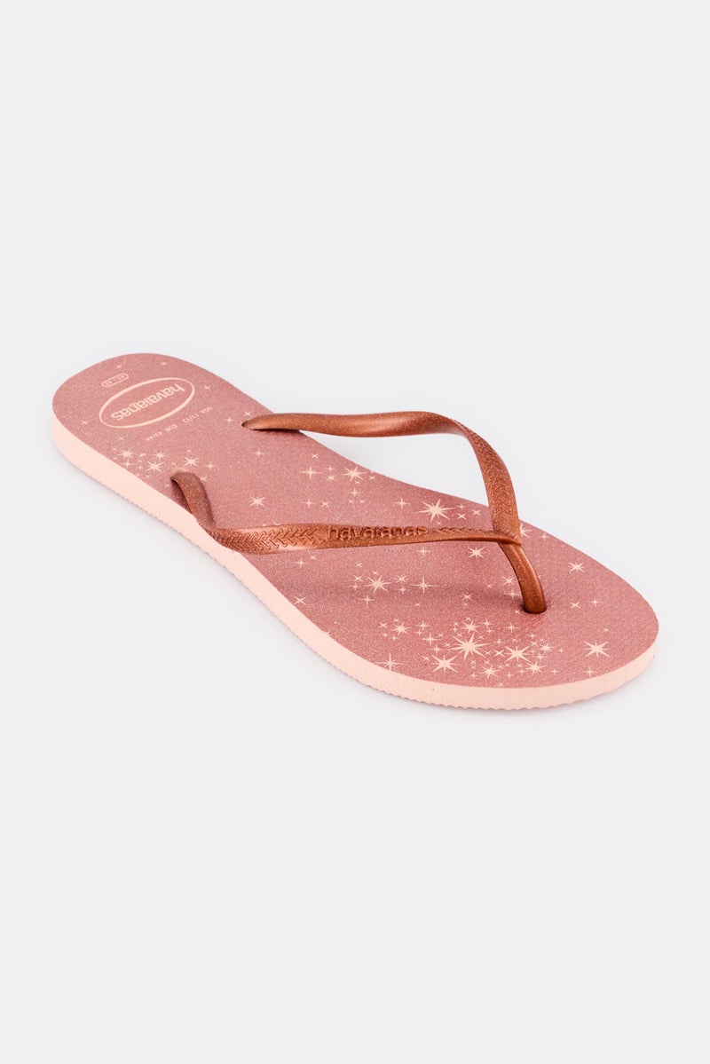 Havaianas Women Slip On Slim Gloss Slippers, Old Rose - Image 1