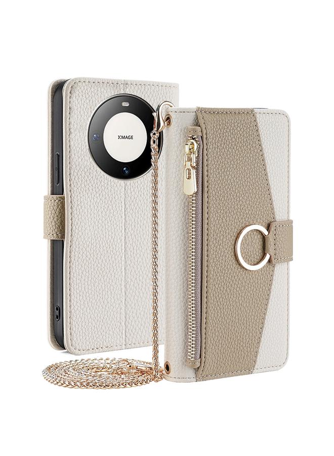 اس-توب جراب لهاتف Huawei Mate 60 Pro / Mate 60 Pro+ جراب كروس بودي من الجلد بنسيج الليتشي - Image 1