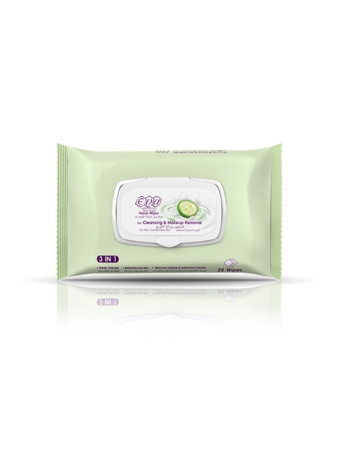 Eva 2-Piece set Cleansing & Makeup Removal Facial Wipes For Oily/Combination Skin ( 2 X 25 Wipes)  - Image 2