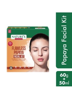 Nature's Essence Flawless Papaya Facial Kit, Weight - 60gm + 50ml  - Image 2