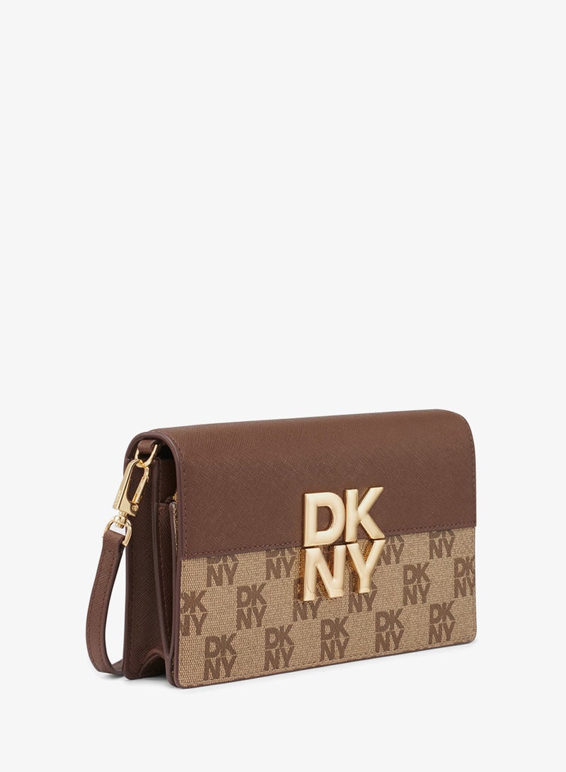 DKNY Echo Logo Flap Over Crossbody - Image 3
