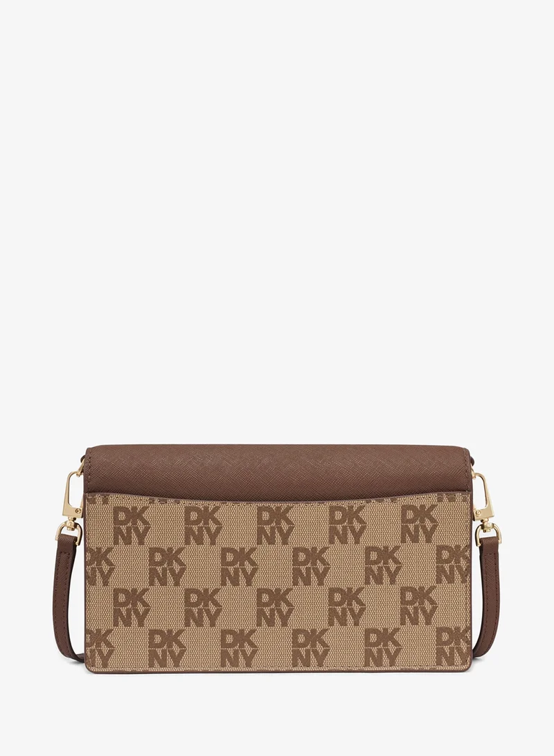 دكني حقيبة كروس بودي بشعار إيكو وغطاء قلاب