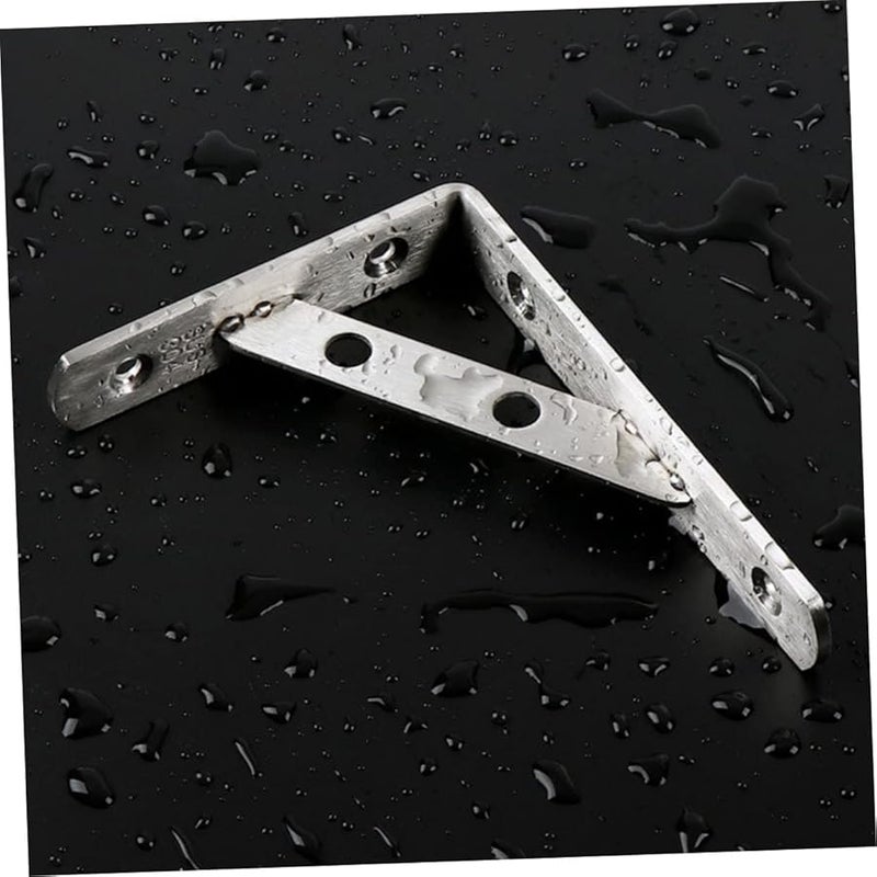 Tehaux 304 Stainless Steel Heavy Duty Wall Shelf Bracket 2 Piece Set Triangular Design - Image 5