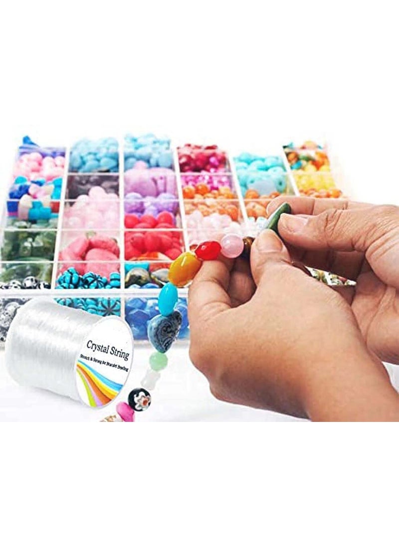DIY Crafts - DIY Crafts 1 Pc, Tangus, Elastic String, Non Stretchy Bracelet String Crystal String Bead Cord for Bracelet, Beading Jewelry Making Beading Invisible C(1 Pc, Tangus) - Image 1