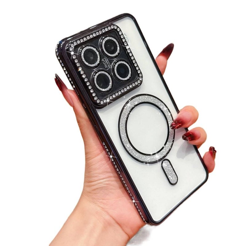 MS TPU MagSafe Case for Redmi Note 14 with Electroplated Edge and Strong Magnetic plus Lens Protector plus Scratch Resistant in Gold - Image 3