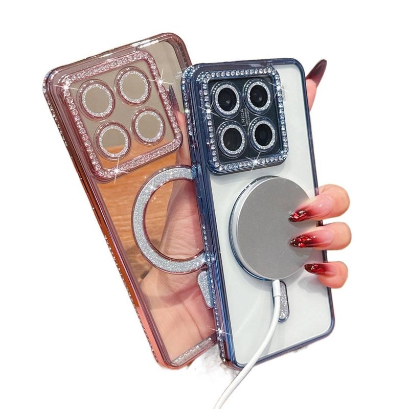 MS TPU MagSafe Case for Redmi Note 14 with Electroplated Edge and Strong Magnetic plus Lens Protector plus Scratch Resistant in Gold - Image 4