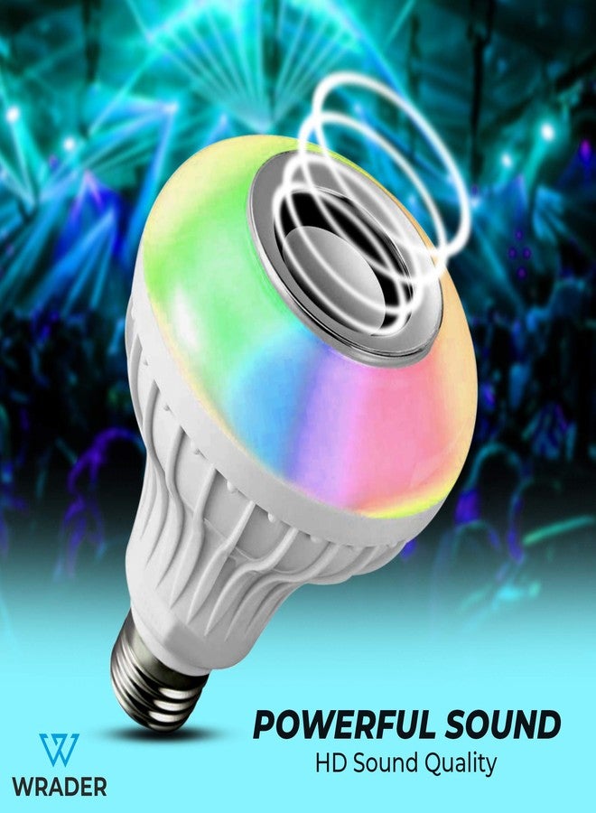 WRADER Bluetooth LED Music Smart Bulb with Wireless Remote for Home, Living Room, Bedrooms, Party Music Bulb Speaker (Single Unit, White) - Image 2