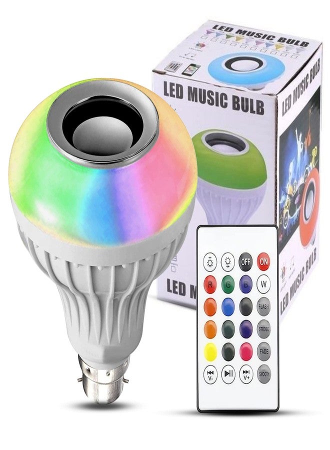 WRADER Bluetooth LED Music Smart Bulb with Wireless Remote for Home, Living Room, Bedrooms, Party Music Bulb Speaker (Single Unit, White) - Image 1