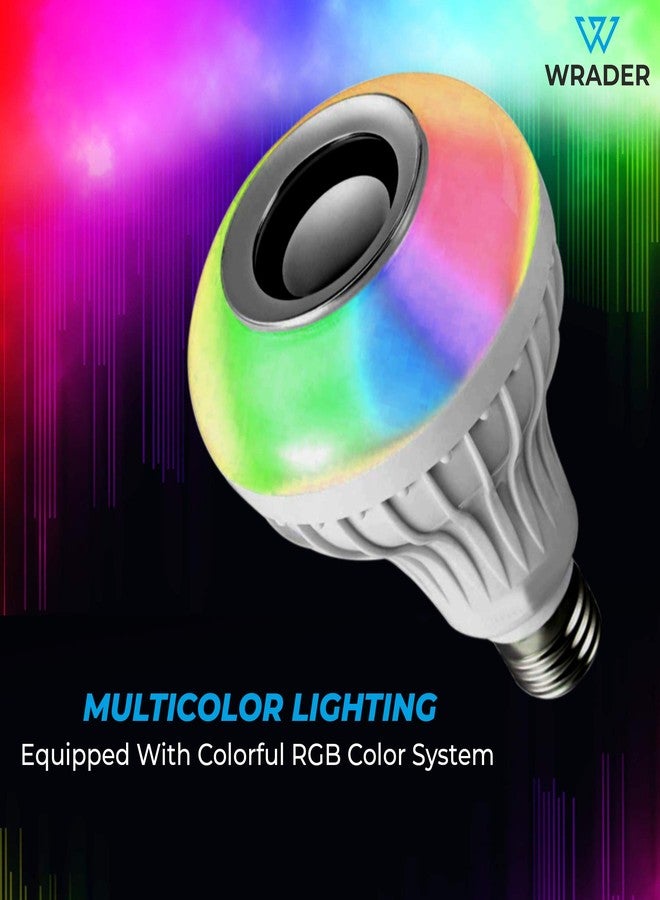 WRADER Bluetooth LED Music Smart Bulb with Wireless Remote for Home, Living Room, Bedrooms, Party Music Bulb Speaker (Single Unit, White) - Image 5
