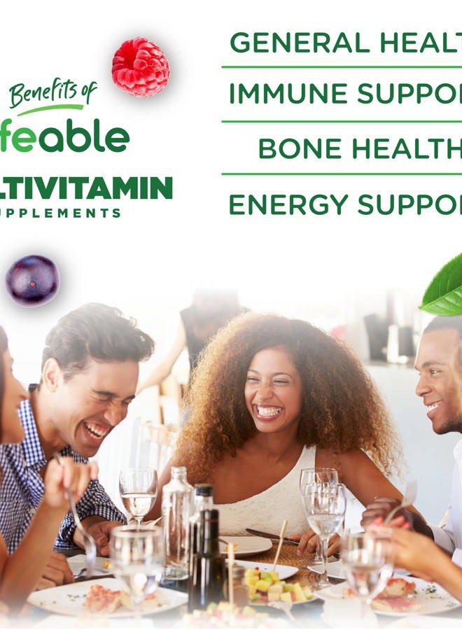 Lifeable Sugar Free Multivitamin for Women - Vegan Great Tasting - w/Vitamin A, C, D, E, B1, B2, Niacin, B5, B6, Folate, B12, Biotin, Iodine, Zinc, Chromium, Ginseng, Lycopene, Inositol - 90 Gummies - Image 3
