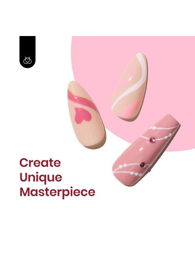 beetles Gel Polish - Beetles Gel Nail Polish 23Pcs Nail Set Dare to Bare Collection Nude Pink Gel Nail Polish White Soak off Uv Led Lamp Needed Manicure with 3Pcs Base Matte and Glossy Valentines Day Gift for Women - Image 1