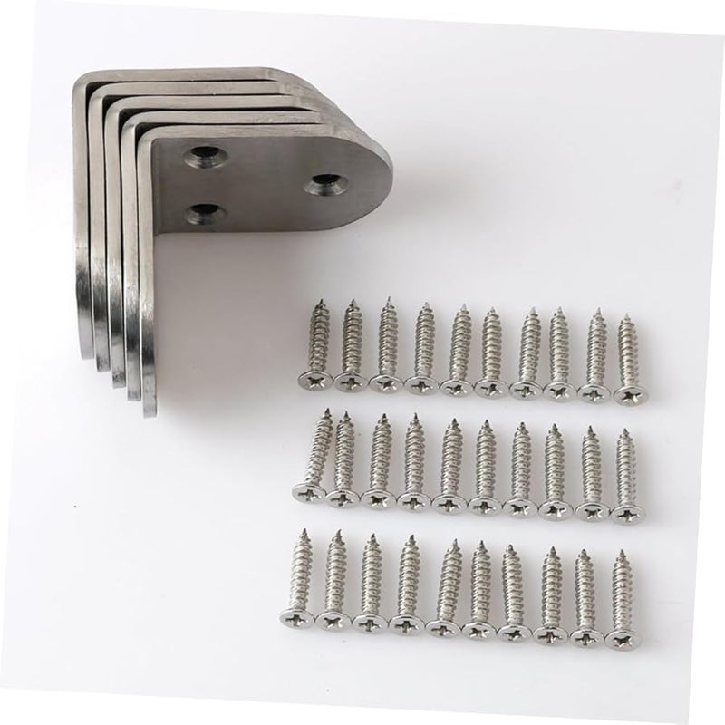 Tehaux 5 حزمة أقواس زاوية فولاذية مقاومة للصدأ مقاس 2 بوصة لأرفف الأثاث - Image 4