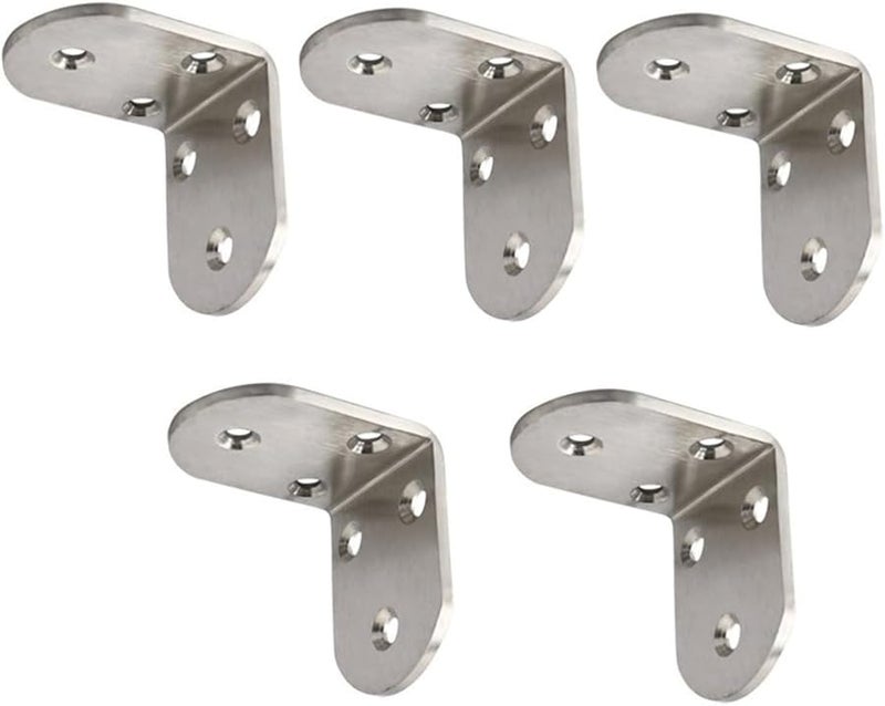 Tehaux 5 حزمة أقواس زاوية فولاذية مقاومة للصدأ مقاس 2 بوصة لأرفف الأثاث - Image 1