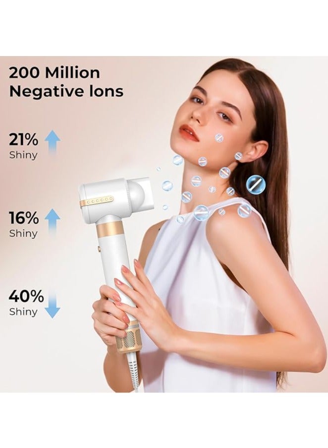 عام مجفف شعر هوائي 7 في 1، مجفف شعر عالي السرعة 110,000 دورة في الدقيقة مع فرشاة مجفف الشعر، فرشاة فرد الشعر، مكواة تجعيد هوائية لليسار واليمين، ملحق مركز - Image 4