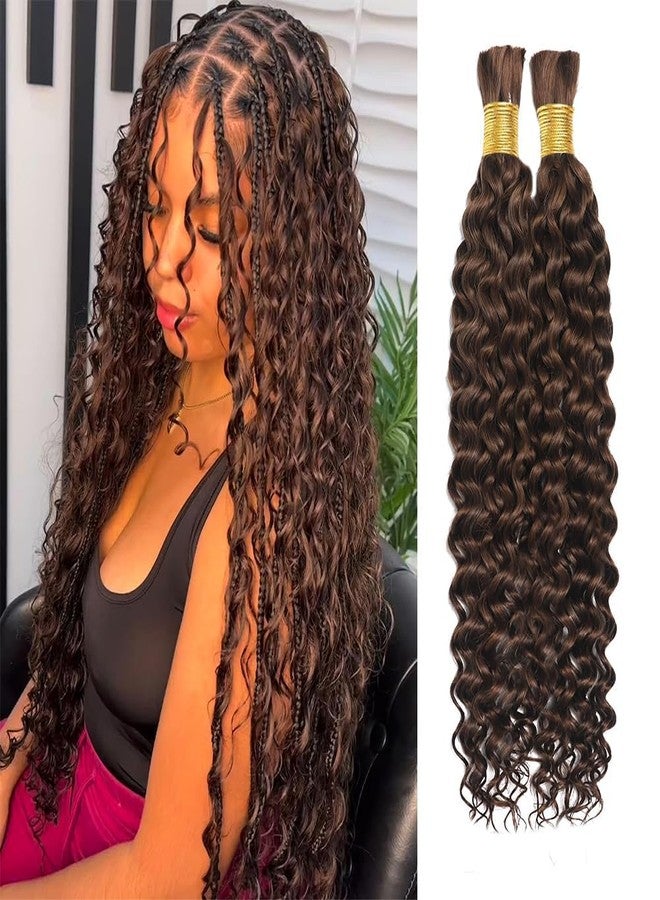 Miss Lee Human Braiding Hair for Boho Knotless Braids Bulk Curly Bundles Human Hair for Micro Braiding Wet and Wavy Water Wave No Weft Human Hair Extension for Box Boho Braids (4#,22inch) - Image 1