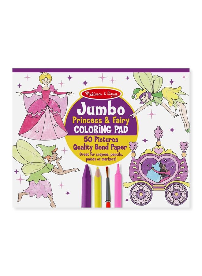 Melissa & Doug Princess & Fairy Jumbo Coloring Pad - Image 1