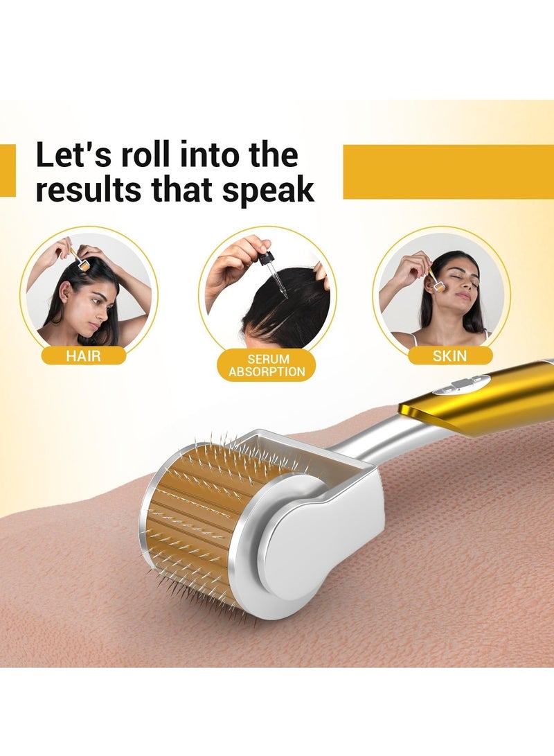 ECVV Professional Derma Roller For Hair Growth 0.2-3 mm with 192 Stainless Steel Needles | Repairs Damaged Hair, Activates Hair Follicles | For Hair Fall & Hair Thickening | Reduces Acne Scars | Safe & - Image 2