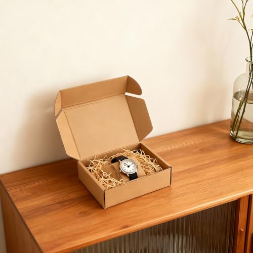 Serwrsw 7x5x2 inch Shipping Boxes Set of 15 Brown, Inner Size 6.6x4.6x1.6 inch Cardboard Box Mailers for Small Business Packaging Mailing or Gift Wrapping Giving - Image 2