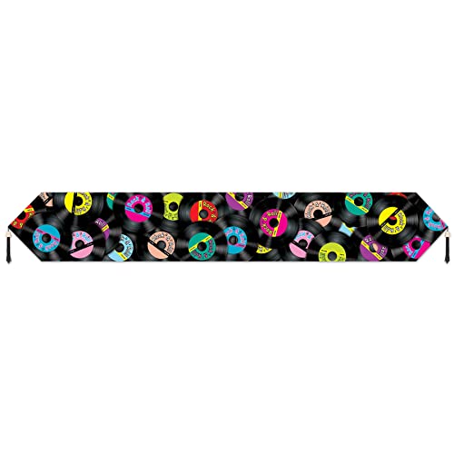 Beistle Printed Rock & Roll Table Runner Party Accessory (1 count) (1/Pkg) - Image 2