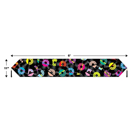 Beistle Printed Rock & Roll Table Runner Party Accessory (1 count) (1/Pkg) - Image 3